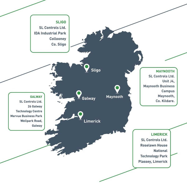 Its Time for a Change – Move Back to Ireland and Work for SL Controls - map of offices
